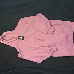 New Fashion Nova Hooded Sweater Mini Dress 1X light pink